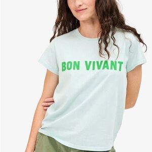 CLARE V. Bon Vivant Classic Tee In Sky Blue W/ Grass live show listing